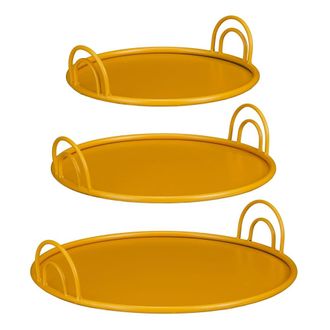 MiCa Decorations Bandeja geel amarillo h9xb42xl42cm