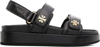 Tory Burch Kira Sport Sandal - Dames - Sandalen - Zwart - 39 EU - Leer - Schoenen