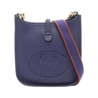 Herm&egrave;s Pre-owned Vintage Schoudertas - Dames - Pre-owned - Blauw - Maat: ONE Size Leer