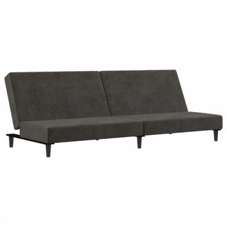 vidaXL Sof&aacute; Cama De 2 Plazas Terciopelo Gris Oscuro Vidaxl