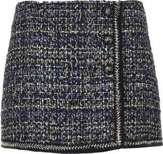 Etro Gonna corta in maglia boucl&eacute; con bottoni - - Skirts - Donna - Blu - S