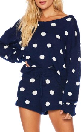 Beach Riot Sandy Short In Navy Polka Dot