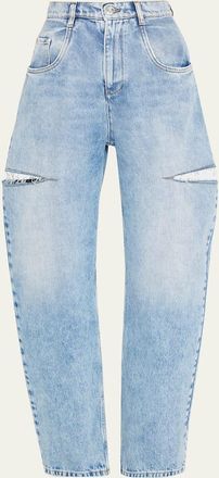 Maison Margiela Slash-Sides Wide-Leg Denim Pants
