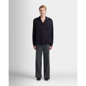 Bally Christmas Capsule Shirt in Twill in Blue at Nordstrom, Size 54 Eu