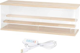 OEM Vitrina Acr&iacute;lica De 3 Niveles Para Figuras, Cajas De Exhibici&oacute;n Transparentes Para Coleccionables, Figuras, Maquetas Y Almacenamiento Dom&eacute;stico (con I