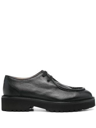 Doucal's pebbled-texture leather loafers - Black