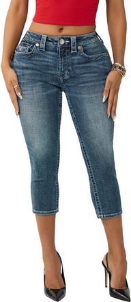 True Religion Jennie Curvy Capri Jeans in Blue Radiance at Nordstrom, Size 24