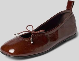 Alohas Ballerina mit Ziernaht Modell ROSALIND in Schoko, Gr&ouml;&szlig;e 38