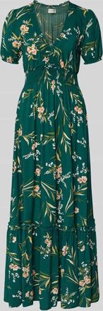 Apricot Maxikleid aus Viskose mit V-Ausschnitt in Gruen, Gr&ouml;&szlig;e XXL