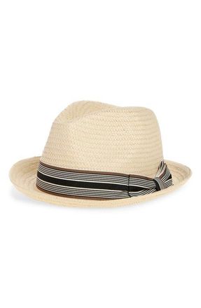 Nordstrom Packable Straw Fedora in Natural at Nordstrom, Size Small