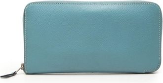 Herm&egrave;s Blue Epsom Leather Long Wallet (Bi-Fold) (Pre-Owned)