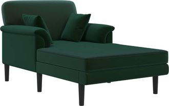 vidaXL Chaise Longue Verde Oscuro Terciopelo Vidaxl