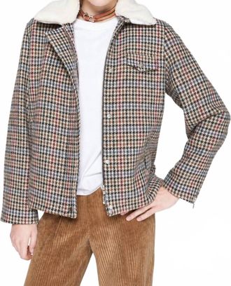 Vilagallo Houndstooth Bomber Jacket In Multicolor
