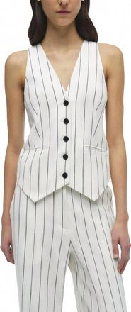 SIMKHAI Sabina Button-Front Vest In Midnight Stripe