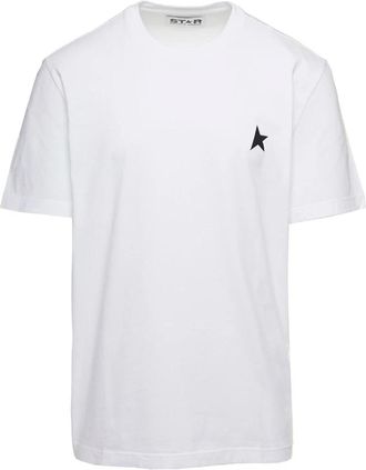 Golden Goose T-shirt met kleine ster op de borst - Heren - T-shirts - Wit - M - Katoen - Tops