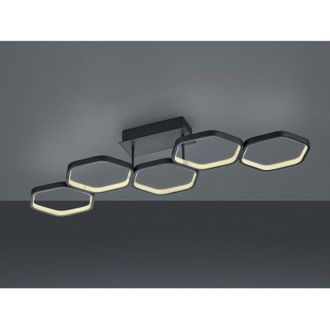 Reality Reality Leuchten - Vigo Plaf&oacute;n Led Regulable 5 Hex&aacute;gonos L90 Cm Antracita Trio Lighting
