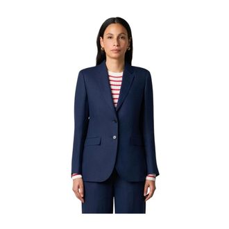 Brooks Brothers Plain Linen Blazer - Dames - Blazers - Blauw - 3XS - Linnen - Jassen