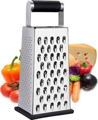 OEM Grattugia Per Formaggio E Grattugia A Blocco In Acciaio Inossidabile - 4 In 1 Multifunzionale - Universale - Cucina E Cottura - Con Manico Antiscivolo