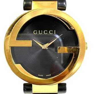 Gucci Vintage, unisex, Zwart, ONE Size, Leer, Pre-owned Wristwatch