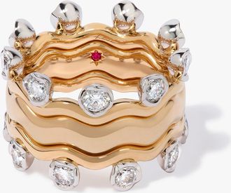 Annoushka Whoopsie Daisy Diamond & 4mm Ring Stack