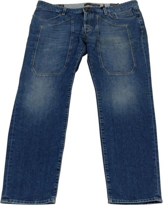 Jeckerson Slim Fit Katoen Elastaan Patch Jeans - Heren - Regular Fit Jeans - Blauw - W40 - Katoen - Jeans