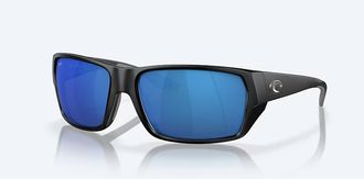Costa Unisex Tailfin Polarized Sunglasses In Matte Black Blue Mirror