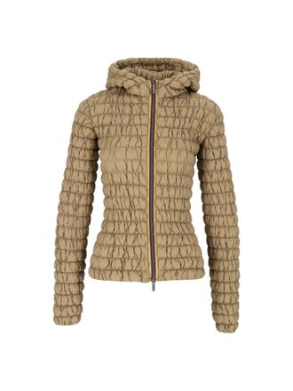 K-Way Multicolor Shyda Tech Warm Corto Quilted Hooded Jacket