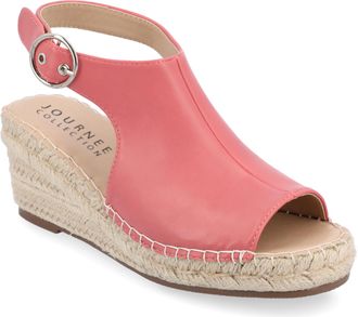 Journee Collection Women & apos;s Crew Medium and Wide Width Espadrille Wedge Sandals