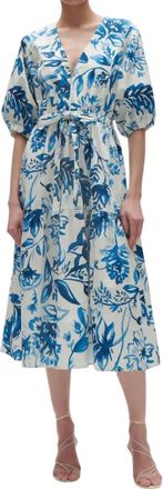 Figue Joyce Dress In Porcelain Floral Blue