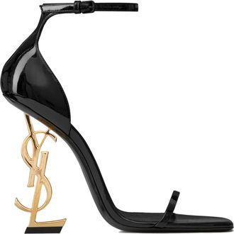 Saint Laurent High Heel Sandals, female, Black, Size: 7 1/2 US Opyum 110 Sandals