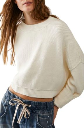 Free People Easy Street Crop Pullover in Moonglow at Nordstrom, Size X-Large