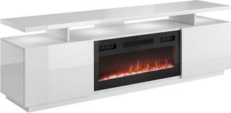 Mirjan24 Mobilier1 - Mueble Tv Charlotte 151, Grafito + Grafito Brillante, N&uacute;mero De Puertas: 0, N&uacute;mero De Cajones: 0, 180x56x40cm, Led