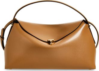 Toteme T-Lock Curve Shoulder Bag in Camel at Nordstrom