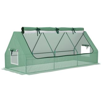OUTSUNNY Portable Small Polytunnel with Mesh Windows - 240x90x90cm | TJ Hughes Dark Grey