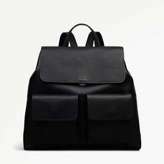 Radley London Black Large Flapover Backpack Burton Way SS26 Radley London