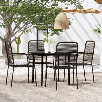 vidaXL Juego De Comedor De Jard&iacute;n 5 Piezas Negro Vidaxl