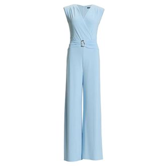 Swing Swing - Jumpsuit van jersey met siergesp - Dames - Jumpsuits & Playsuits - Blauw - Maat: 2XL Jersey