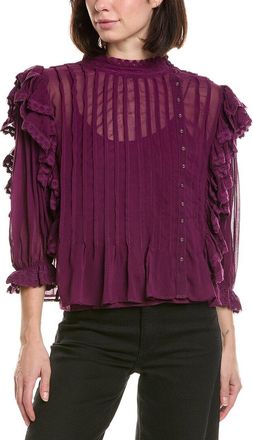 Farm Rio Farm Rio Burgundy Ruffled Blouse