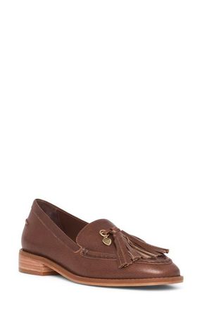 Cinq &agrave; Sept Remi Tassel Leather Loafer in Dark Sepia at Nordstrom, Size 7.5Us