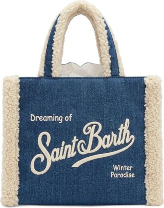 MC2 Saint Barth Colette Shearling Denim - Dames - Tassen - Blauw - Maat: ONE Size Denim