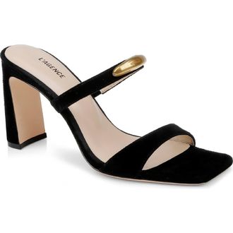 L'agence Catriona Block Heel Sandal in Black Suede at Nordstrom, Size 5.5