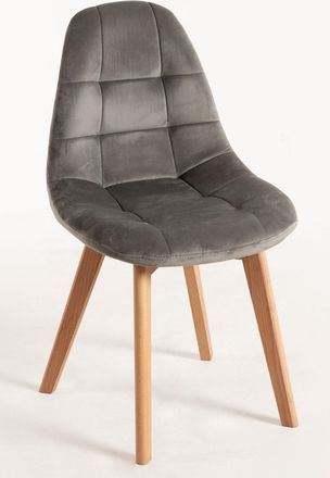 Regalos Miguel Sillas Comedor - Silla Kelen Terciopelo - Gris Claro