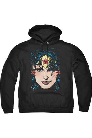 Gildan Dco Justice League of America Wonder Woman Head Adult Pull Over Hoodie / Hooded Sweatshirt