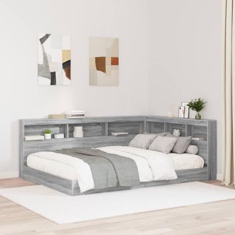 Berkfield Home Bookcase Bed Grey Sonoma 160x200 cm Engineered Wood
