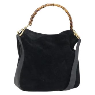 Gucci Pre-owned Vintage Handtas - Dames - Vintage Handtas - Zwart - ONE Size - Su&egrave;de - Vintage