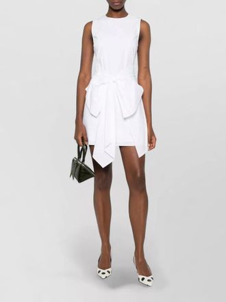 Rotate mini dress sleeveless round neck bow