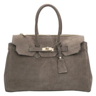 Estro & Luminara Handbags, female, Gray, Size: ONE SIZE Velour Tote