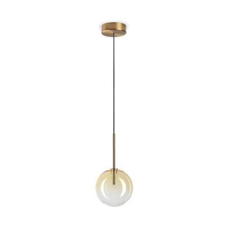Netlighting Equinoxe 15cm Globe Pendant Ceiling Light Shaded Amber in Orange