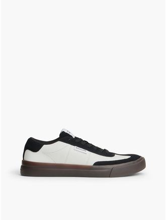 Tommy Hilfiger Mens Suede & Leather Vulcanized Sneaker - Ecru - US 11.5 / EU 45