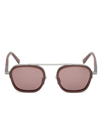 Ermenegildo Zegna square-frame sunglasses - Brown
